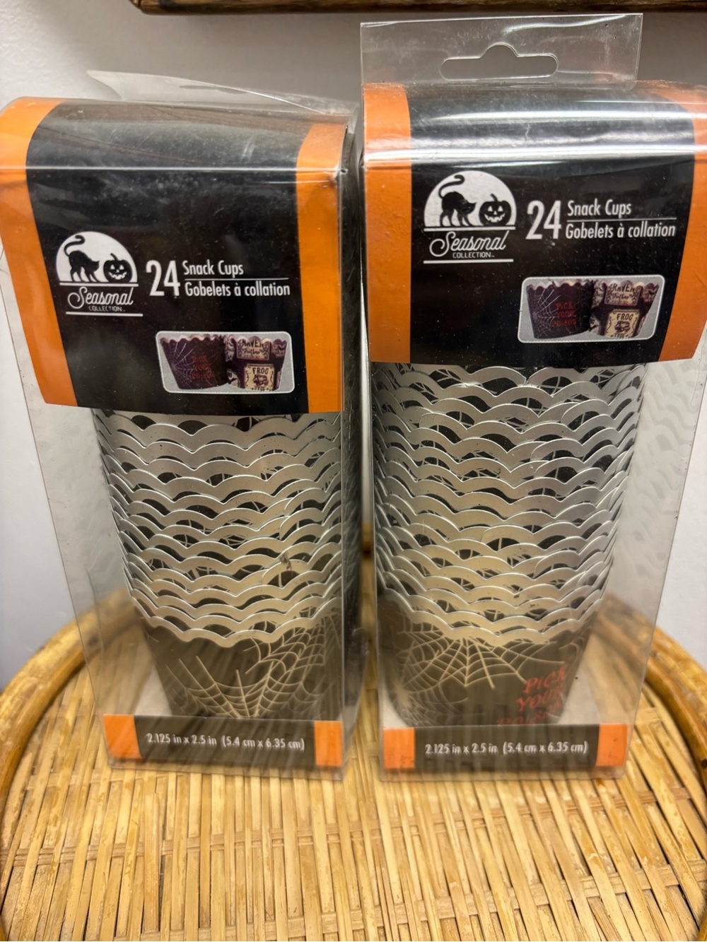 Black and Silver Halloween Snack Cups - 24 Pack